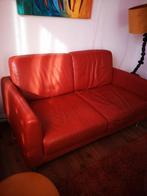 Leren tweezitsbank in terracotta kleur, Huis en Inrichting, Gebruikt, 150 tot 200 cm, Vintage, Tweepersoons