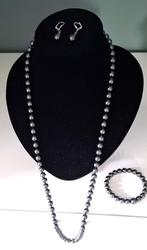 Prachtig lange Hematiet ketting 120 gr + armband + oorbellen, Ophalen of Verzenden, Nieuw, Overige kleuren, Overige materialen