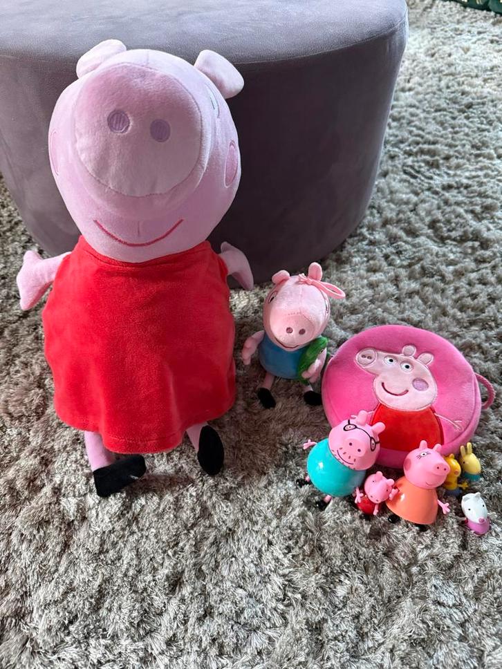 Peppa Pig Speelset - Knuffel, Figuren & Tasje, Kinderen en Baby's, Speelgoed | Knuffels en Pluche, Gebruikt, Overige typen, Ophalen of Verzenden