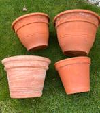 Terracotta bloempotten balkon/tuin diverse modellen en maten, Ophalen, Rond, Zo goed als nieuw, Tuin