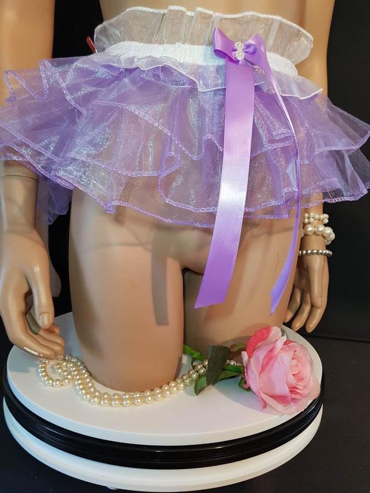 Full trimmed sissy tutu and high-gloss pencil underskirt. L, Kleding | Dames, Ondergoed en Lingerie, Overige typen, Paars, Verzenden