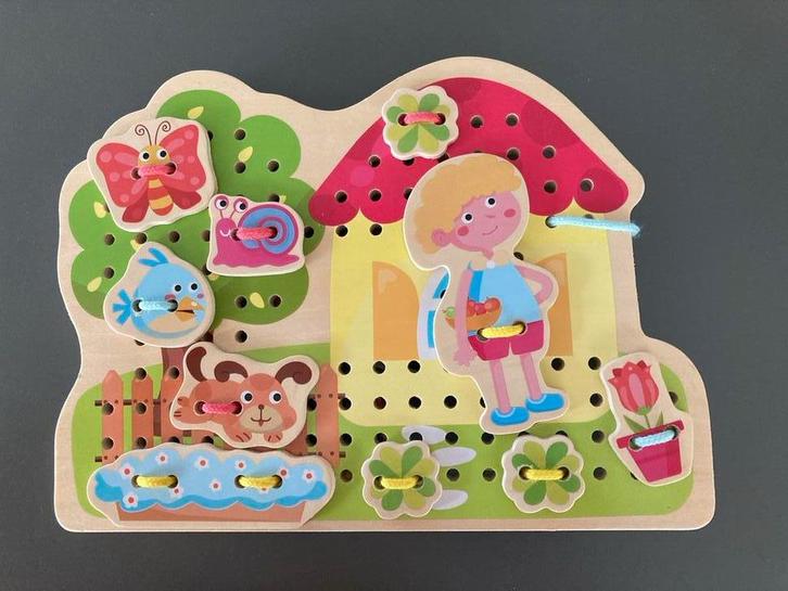 Rijgsetje hout - Playtive Compleet, Kinderen en Baby's, Speelgoed | Houten speelgoed, Zo goed als nieuw, Overige typen, Ophalen of Verzenden