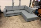 Bankstel lounge sofa hoekbank NIEUW blauw stof chaise longue, Ophalen, Nieuw, Hout
