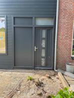 Kunststofstof voordeur antraciet nerf!!, Kunststof, Deurkozijn, Zo goed als nieuw, Inclusief glas