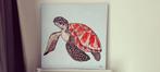 Zeer mooi schilderij van schildpad. Handgeschildert Deau, Ophalen of Verzenden