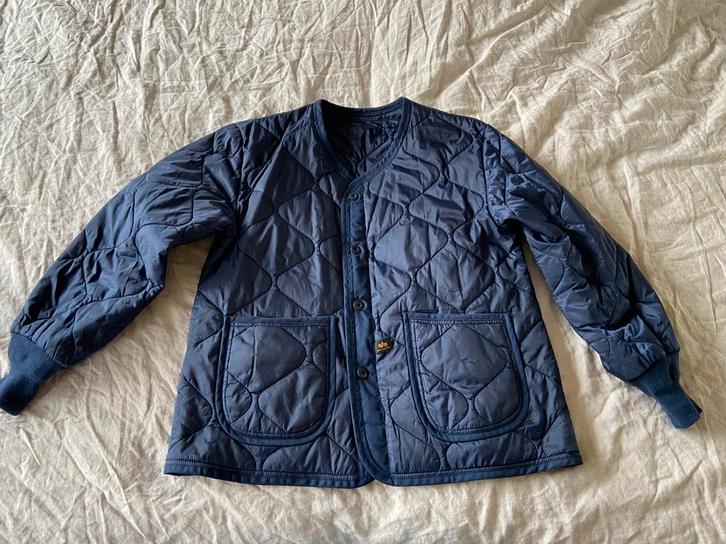 Alpha Industries quilted liner jacket - maat M - z.g.a.n., Kleding | Heren, Jassen | Zomer, Zo goed als nieuw, Blauw, Ophalen of Verzenden