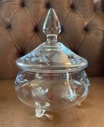 Glazen koekjespot gegraveerd, Antiek en Kunst, Antiek | Glas en Kristal, Ophalen of Verzenden