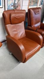 Leren Relaxstoel met Chrome Onderstel, Ophalen of Verzenden, Gebruikt, Leer