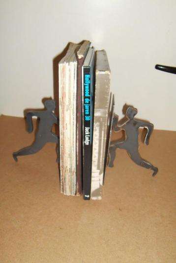 Unieke set boekensteunen,staal,running men,zwaar,design beschikbaar voor biedingen