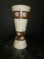 Vaas aardewerk West Germany mat ecru met bruin, Overige kleuren, Aardewerk of Porselein, Ophalen of Verzenden, Zo goed als nieuw