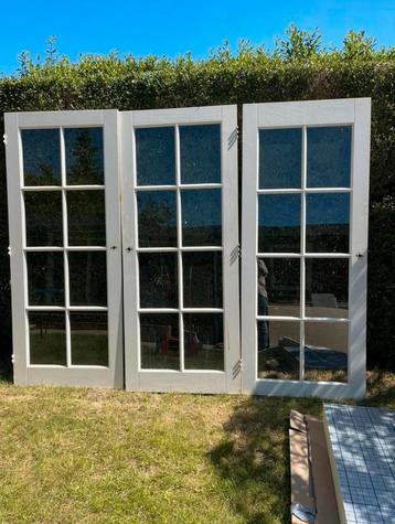 2 Hardhouten glazen deuren 199x82 cm jaren 30 beschikbaar voor biedingen