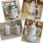 Brocante koffiepotten / emaille & porselein, Antiek en Kunst, Curiosa en Brocante, Ophalen of Verzenden
