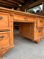 Houten (partner)bureau met 5 diepe lades., Huis en Inrichting, Ophalen of Verzenden, Gebruikt, Bureau
