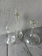 Set van 3 vintage glazen karaffen – geslepen en helder glas, Ophalen, Zo goed als nieuw, Overige typen