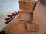 3 maten rieten koffertjes., Ophalen of Verzenden, Zo goed als nieuw, Rechthoekig, Riet