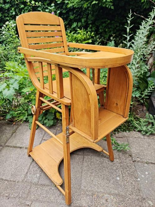Vintage verstelbare houten kinderstoel, Kinderen en Baby's, Kinderstoelen, Gebruikt, Overige typen, Ophalen