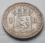 1844 Willem II 1 Gulden Zilver, 1 gulden, Zilver, Ophalen of Verzenden, Losse munt