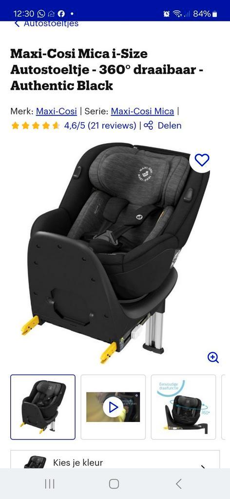 Draaibare Maxi cosi autostoel mica met isofix, Kinderen en Baby's, Autostoeltjes, Gebruikt, Overige merken, Isofix, Ophalen of Verzenden