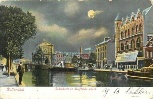 (388-197-019) Rotterdam Schiekade en Delftsche poort, Verzamelen, Ansichtkaarten | Nederland, Zuid-Holland, Verzenden
