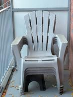 4x grijze lounge stoel, Tuin en Terras, Tuinstoelen, Ophalen, Zo goed als nieuw, Kunststof