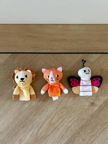 Z.g.a.n. 3 x vingerpoppetjes / poppenkast van Hema, dieren beschikbaar voor biedingen