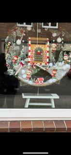 Raamdeco Kerst Candy Elf thema raam deurkrans, Ophalen, Zo goed als nieuw