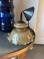 Vintage Opaline Glazen Hanglamp In Bruin Massive, Antiek en Kunst, Ophalen of Verzenden
