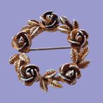 Vintage broche roosjes van Sarah Coventry (gemerkt), Ophalen of Verzenden, Overige materialen, Broche