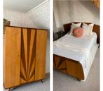 Kast jaren 60 en twijfelaar art deco style houten meubels, Huis en Inrichting, Slaapkamer | Complete slaapkamers, Gebruikt, Ophalen of Verzenden
