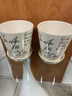 Sia Poeme Bloempotten met onderschotels, Ophalen of Verzenden, Gebruikt, Wit