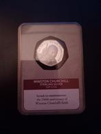 Silver Churchill 50 pence, Postzegels en Munten, Ophalen of Verzenden, Overige landen