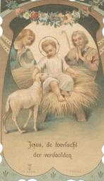 Mooi oud prentje Jezus in de kribbe, Ophalen of Verzenden, Zo goed als nieuw, Kaart of Prent, Christendom | Katholiek