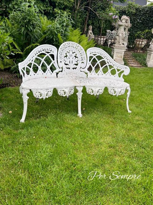 Per Sempre,Prachtige Oude Romantische Zware Tuinbank, Tuin en Terras, Tuinbanken, Zo goed als nieuw, Aluminium, Ophalen of Verzenden