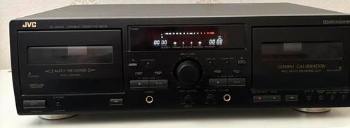 JVC TD-W354BK  Dubbel Cassette Deck, Audio, Tv en Foto, Cassettedecks, Dubbel, JVC, Auto-reverse, Tiptoetsen, High speed dubbing
