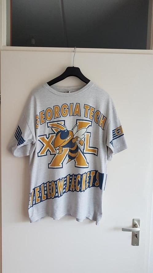 Georgia town tech yelow jackets vintage shirt jaren 90 xl, Kleding | Heren, T-shirts, Gedragen, Maat 56/58 (XL), Grijs, Ophalen of Verzenden