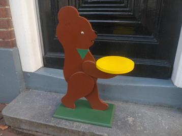 Butlerbeer tafeltje bijzettafel plantentafel bruin beer hout beschikbaar voor biedingen