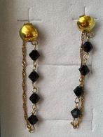 Sale 14K Gouden Oorbellen met Zwarte Kraal, Hangers, Zwart, Nieuw, Ophalen of Verzenden