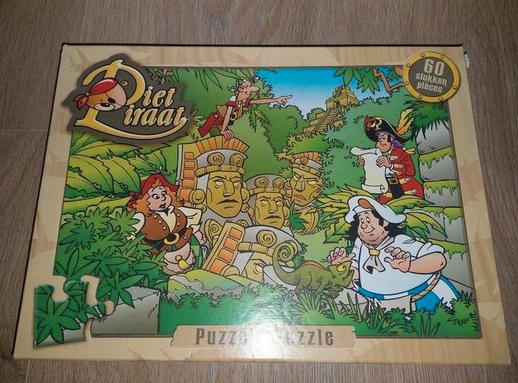 Legpuzzel Piet Piraat, Steven Stil en Stien 60 srukjes, Kinderen en Baby's, Speelgoed | Kinderpuzzels, Zo goed als nieuw, Meer dan 50 stukjes