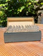 Antieke glazen onderzetters set, Ophalen of Verzenden