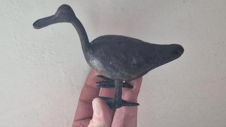 Bronzen Vogel Beeld uit Burkina Faso, 1996, Antiek en Kunst, Kunst | Beelden en Houtsnijwerken, Ophalen of Verzenden