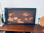 Vintage Chinees landschap schilderij van kurk  handwerk, Ophalen of Verzenden