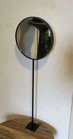Ronde spiegel op stang op montageplaatje, Minder dan 50 cm, Rond, Ophalen of Verzenden, Zo goed als nieuw