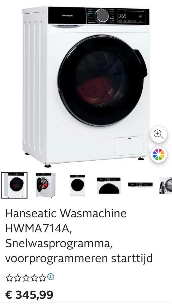 Hanseatic HWMA714A Wasmachine - NIEUW, Witgoed en Apparatuur, Wasmachines, Nieuw, Voorlader, 6 tot 8 kg, 85 tot 90 cm, 1200 tot 1600 toeren