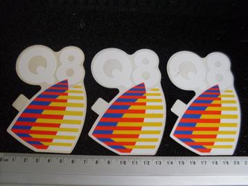 3x ruit sticker Q8 logo koeweit petroleum  beschikbaar voor biedingen