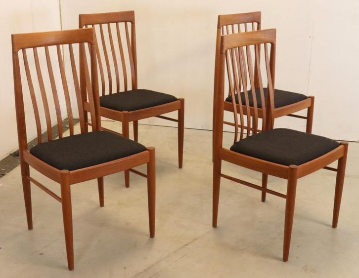 Set 4 Bramin stoelen vintage Deens design gratis bezorging, Huis en Inrichting, Stoelen, Vier, Hout, Stof, Ophalen of Verzenden