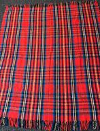 Geruite vintage deken, plaid, woondeken 140/133