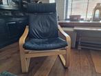 Ikea Poang - lederen bekleding - fauteuil, Ophalen, Gebruikt, Metaal