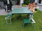 Inklapbare picknick tafel groen, Tuin en Terras, Overige materialen, Gebruikt, Ophalen of Verzenden, Rechthoekig