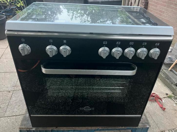 bestron 80cm gasfornuis zwart, Witgoed en Apparatuur, Fornuizen, Gebruikt, Vrijstaand, Gas, 5 kookzones of meer, 90 tot 95 cm