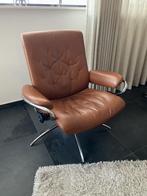 Stressless draairelaxfauteuil Metro Low Back, Huis en Inrichting, Fauteuils, Ophalen, Gebruikt, 75 tot 100 cm, Leer